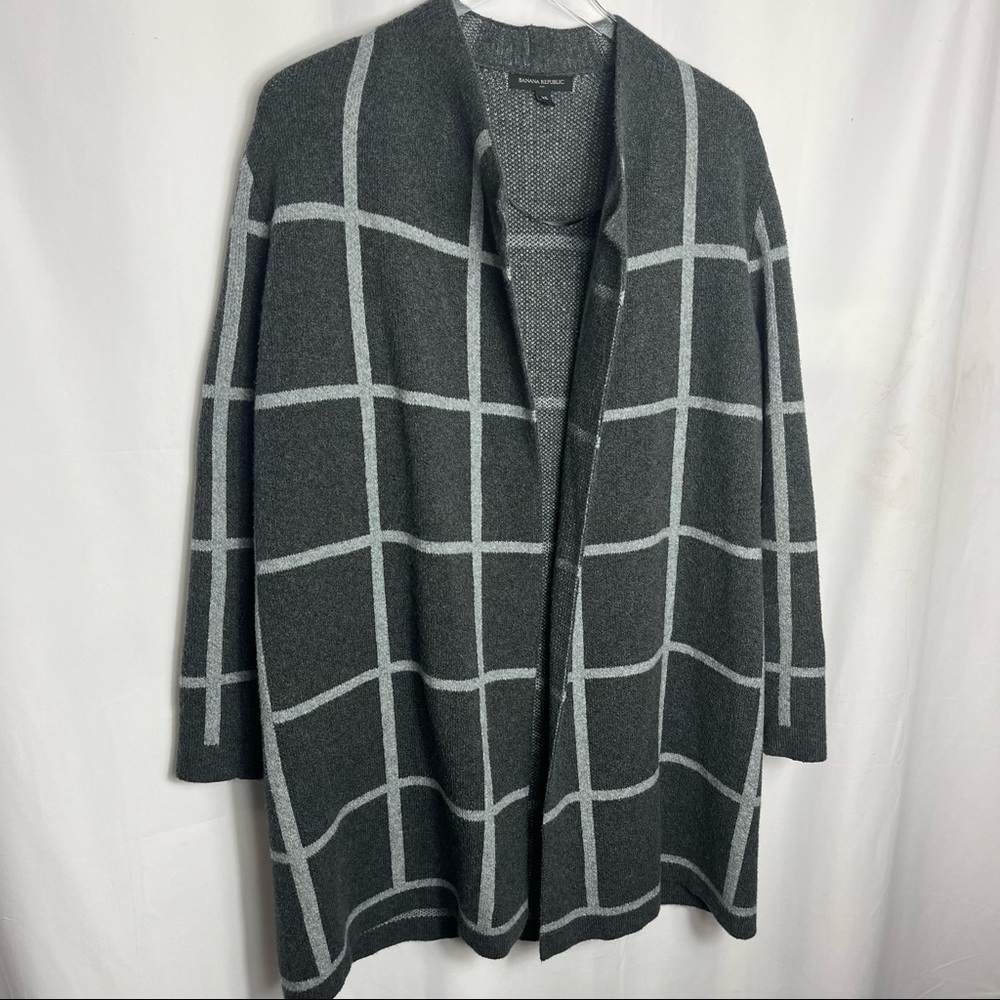 Banana Republic Grid Open Front Cardigan SIZE XS